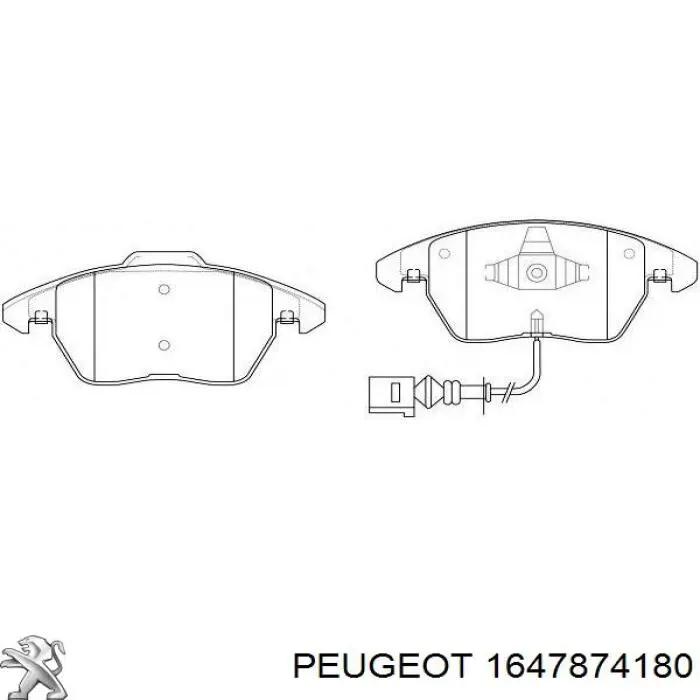 Колодки гальмівні передні, дискові 1647874180 Peugeot/Citroen