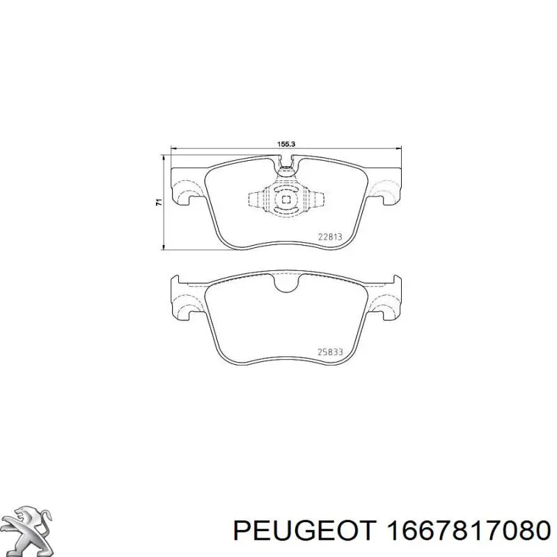 Гальмівні колодки Peugeot/Citroen 1667817080 ціна, від 46.50 USD