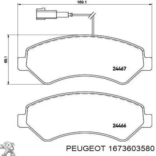 Колодки гальмівні передні, дискові 1673603580 Peugeot/Citroen