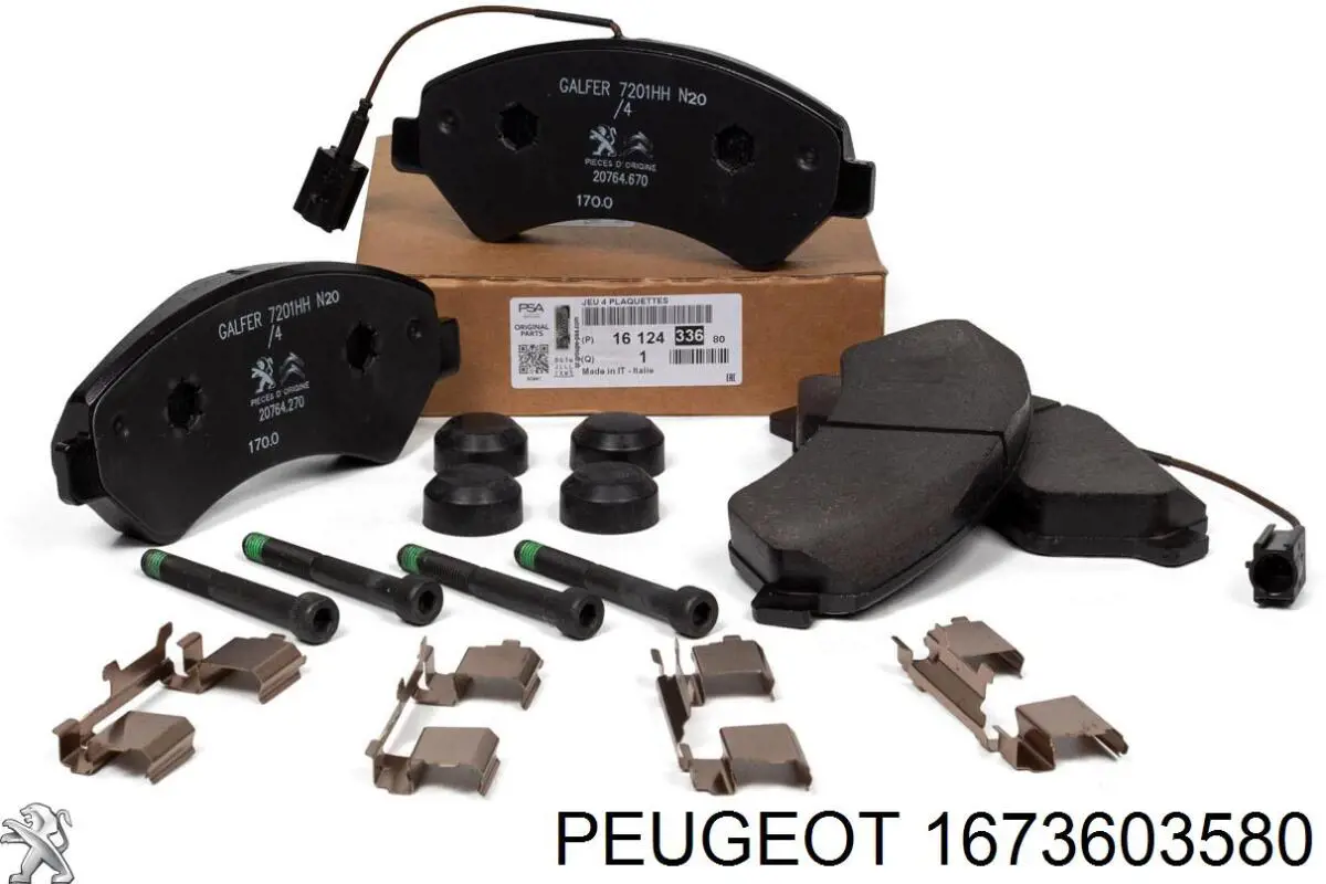Передні тормозні колодки 1673603580 Peugeot/Citroen