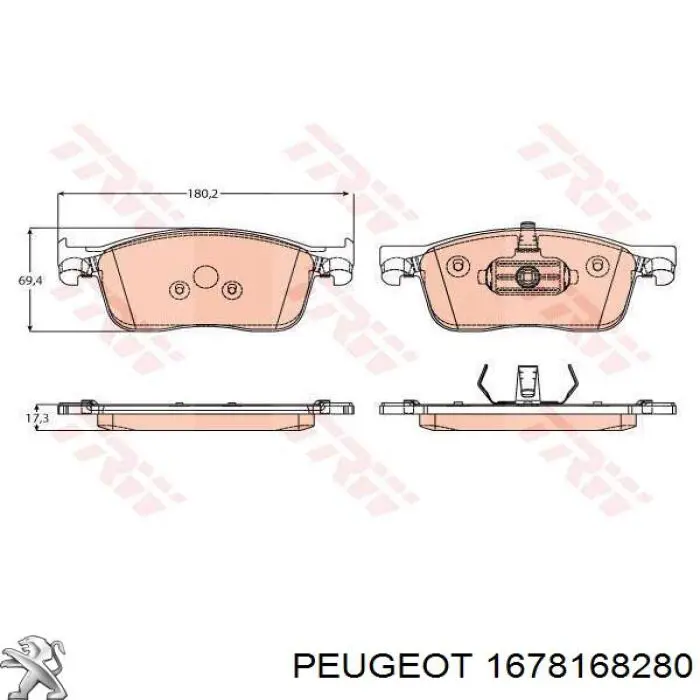 1678168280 Peugeot/Citroen Передні гальмівні колодки