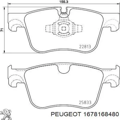 Гальмівні колодки Peugeot/Citroen 1678168480 ціна, від 71.05 USD
