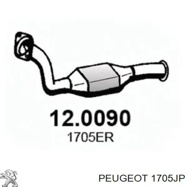 1705EQ Peugeot/Citroen глушник, передня частина