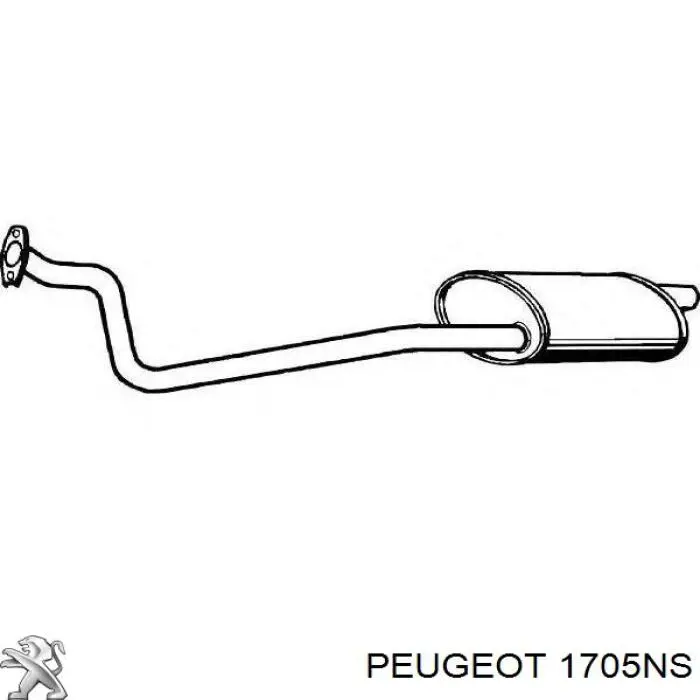 1705NS Peugeot/Citroen глушник, передня частина