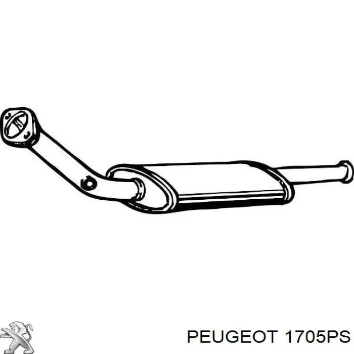 1705PS Peugeot/Citroen труба приймальна (штани глушника, передня)
