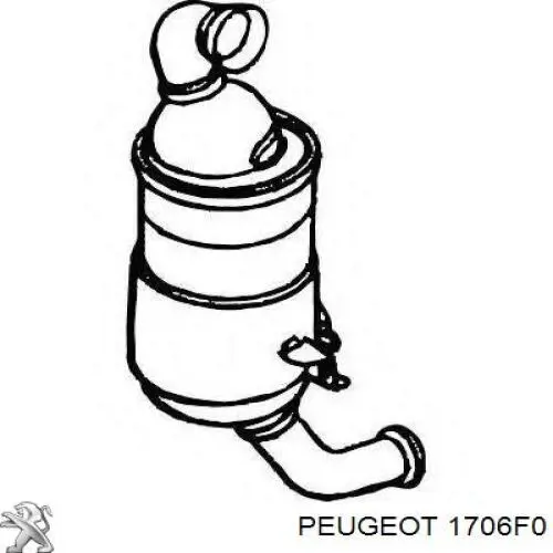 1706F0 Peugeot/Citroen конвертор-каталізатор (каталітичний нейтралізатор)