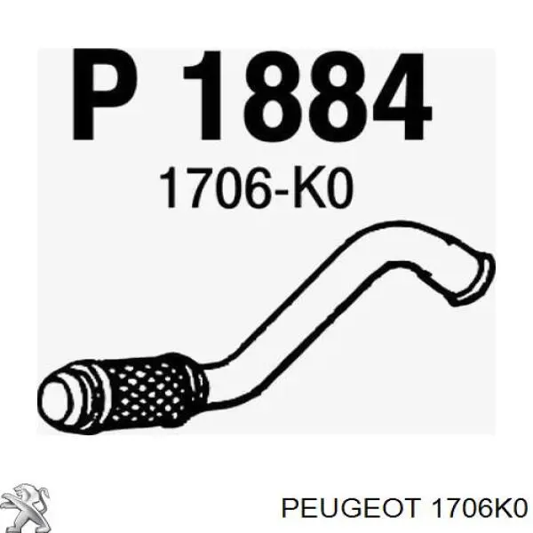Труба приймальна (штани) глушника, передня Peugeot/Citroen 1706K0 ціна, від 23.45 USD