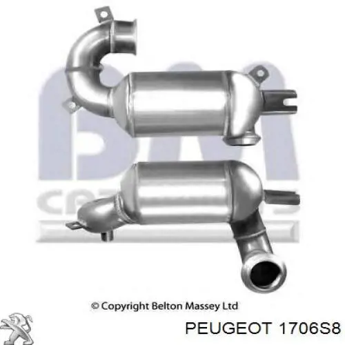 1706S8 Peugeot/Citroen конвертор-каталізатор (каталітичний нейтралізатор)