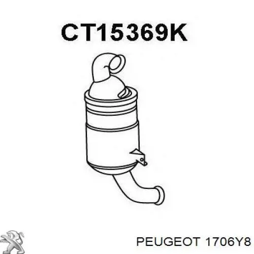 1706Y8 Peugeot/Citroen конвертор-каталізатор (каталітичний нейтралізатор)