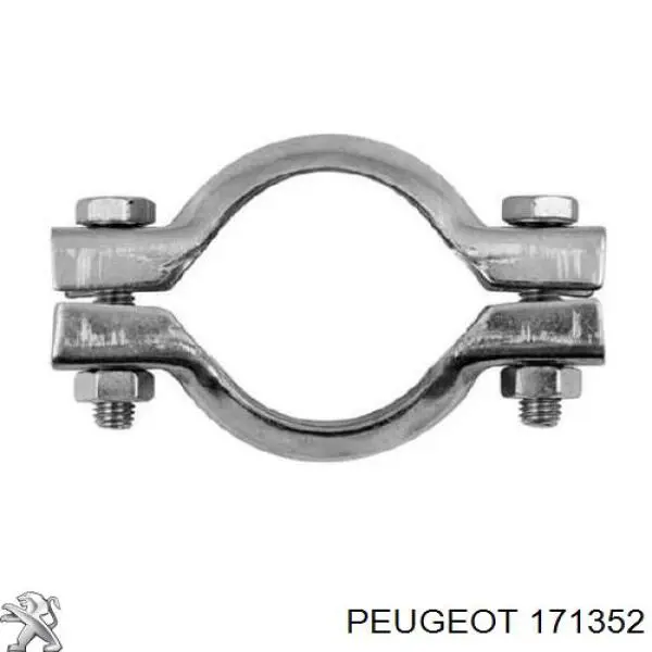 0000171366 Peugeot/Citroen кронштейн/хомут глушника, задній