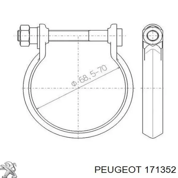 З'єднувальні елементи, система випуску Peugeot/Citroen 171352 ціна, від 5.02 USD