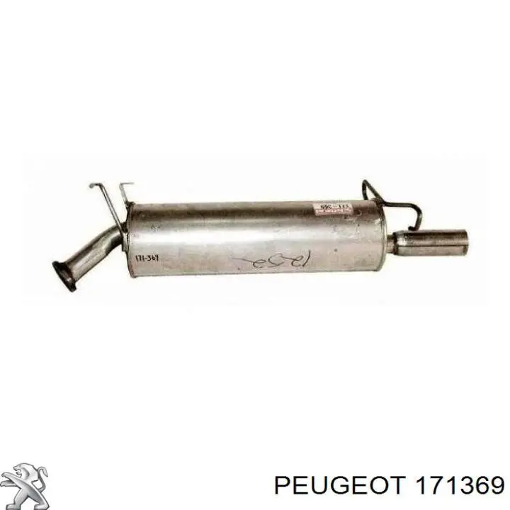 171369 Peugeot/Citroen кронштейн/хомут глушника, задній