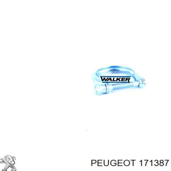 171387 Peugeot/Citroen кронштейн/хомут глушника, передній