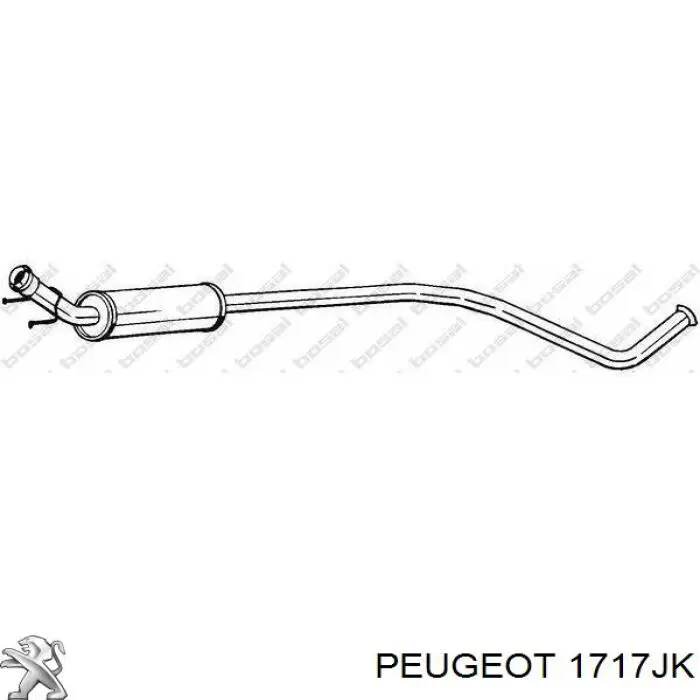 Купити 1717JK Peugeot/Citroen Труба вихлопна, від каталізатора до глушника