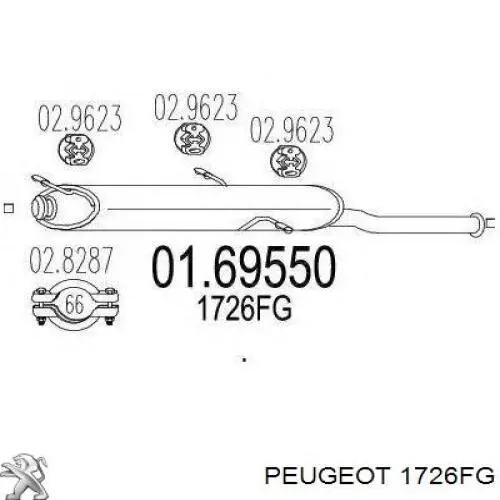 Глушник, задня частина 1726FG Peugeot/Citroen