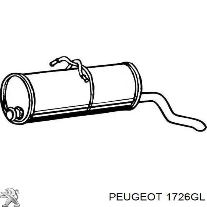 1726GL Peugeot/Citroen глушник, задня частина