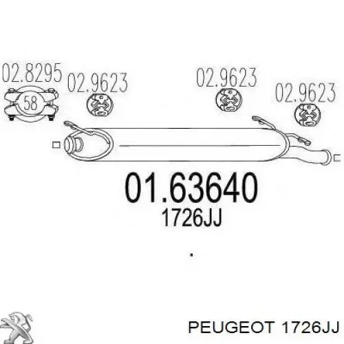 Вихлопна труба Peugeot/Citroen 1726JJ ціна, від 60.99 USD