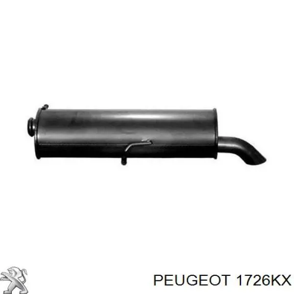 1726KX Peugeot/Citroen глушник, задня частина