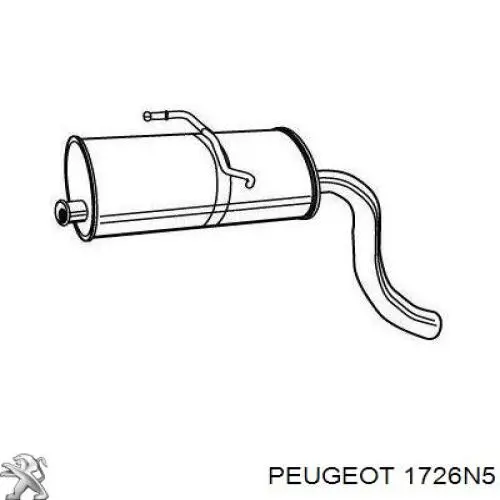 1726N5 Peugeot/Citroen глушник, задня частина