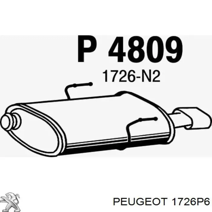 Купити 1726P6 Peugeot/Citroen Глушник вихлопних газів кінцевий