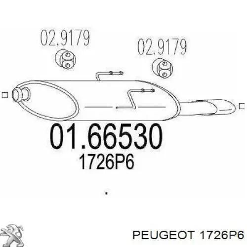 1726P6 Peugeot/Citroen Глушник, задня частина