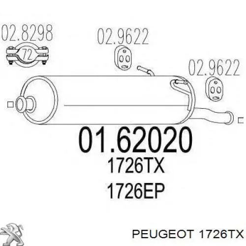 Вихлоп Peugeot/Citroen 1726TX ціна, від 59.89 USD