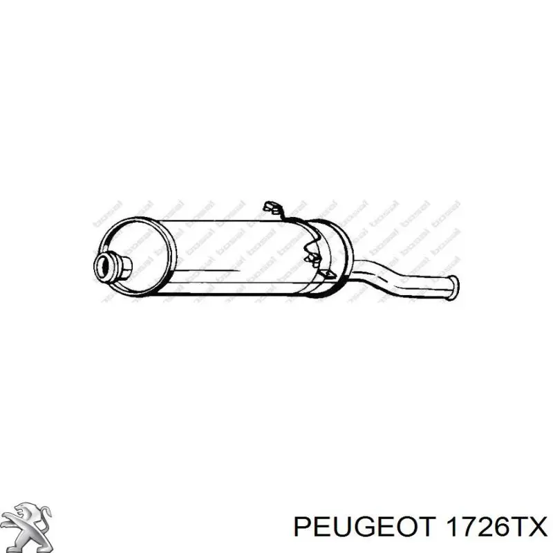 Глушник, задня частина 1726TX Peugeot/Citroen