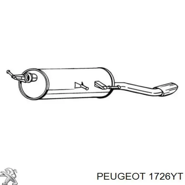 1726QY Peugeot/Citroen глушник, задня частина