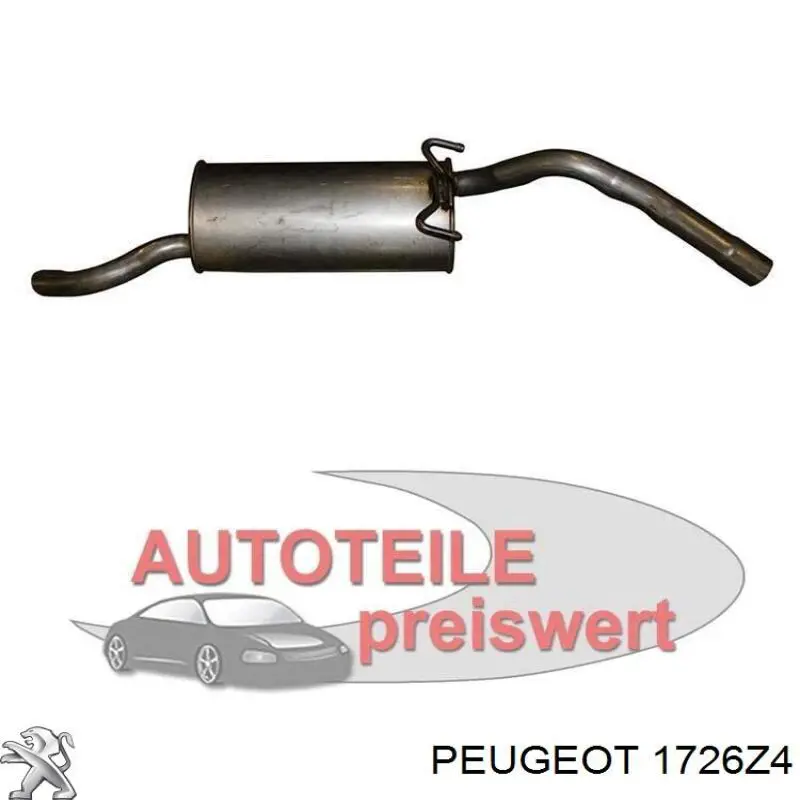 1726Z4 Peugeot/Citroen глушник, задня частина