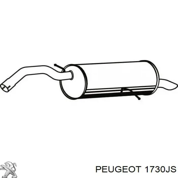 1730JS Peugeot/Citroen глушник, задня частина