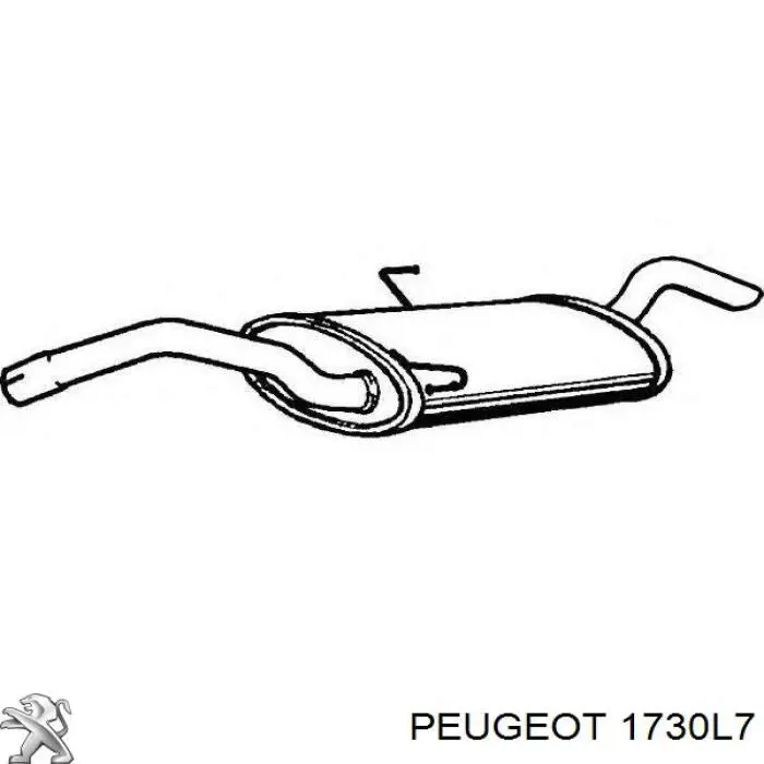 1730L7 Peugeot/Citroen глушник, задня частина