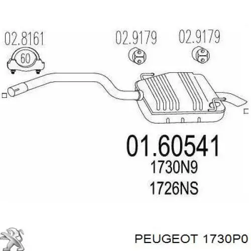 Вихлоп Peugeot/Citroen 1730P0 ціна, від 234.44 USD