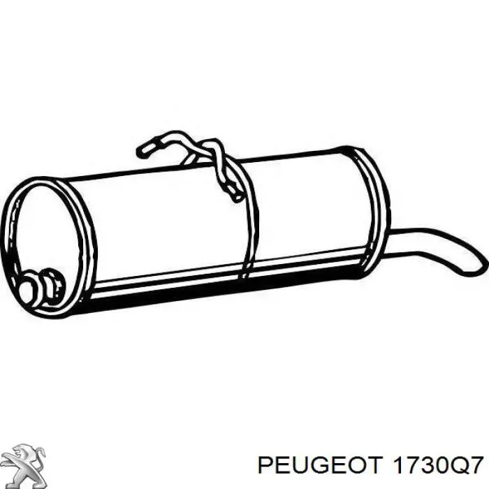 1730Q7 Peugeot/Citroen глушник, задня частина