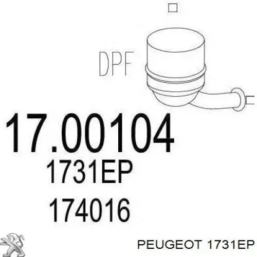 Купити 1731EP Peugeot/Citroen Сажевый фільтр