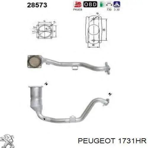1731HR Peugeot/Citroen конвертор-каталізатор (каталітичний нейтралізатор)