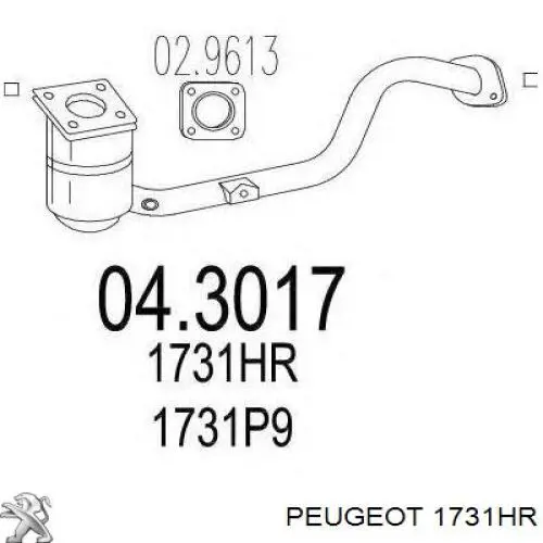 Купити 1731HR Peugeot/Citroen Перетворювач відпрацьованих газів