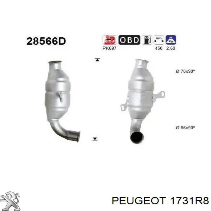 Каталізатор 1731GS Peugeot/Citroen