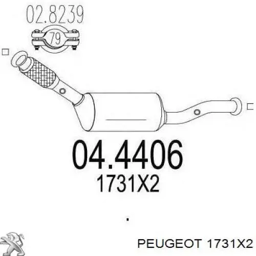 1731GW Peugeot/Citroen конвертор-каталізатор (каталітичний нейтралізатор)