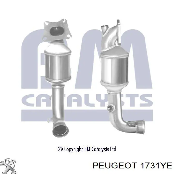 1731YE Peugeot/Citroen конвертор-каталізатор (каталітичний нейтралізатор)