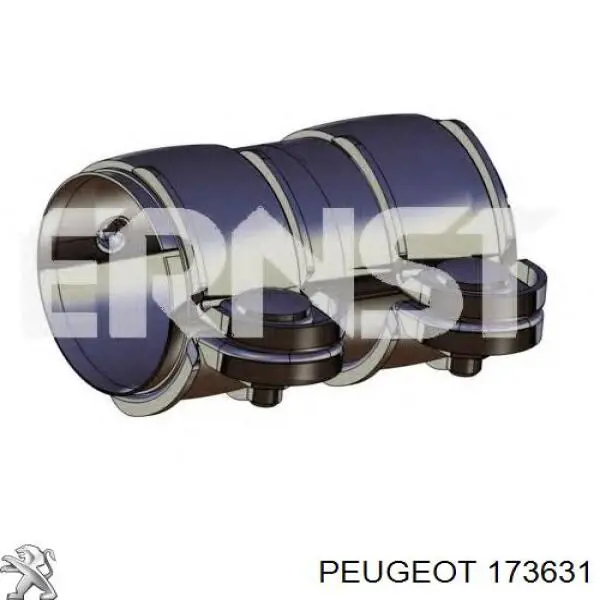 173631 Peugeot/Citroen кронштейн/хомут глушника, передній