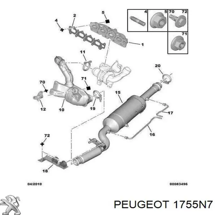 Купити 1755N7 Peugeot/Citroen Подушка глушника