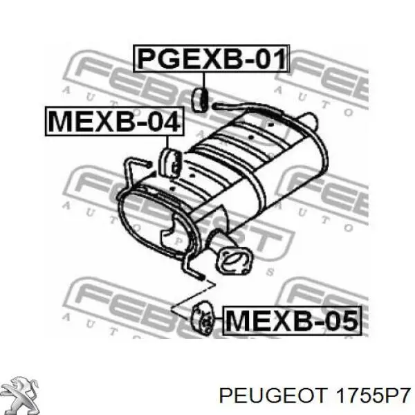 Подушка кріплення глушника Peugeot/Citroen 1755P7 ціна, від 2.30 USD