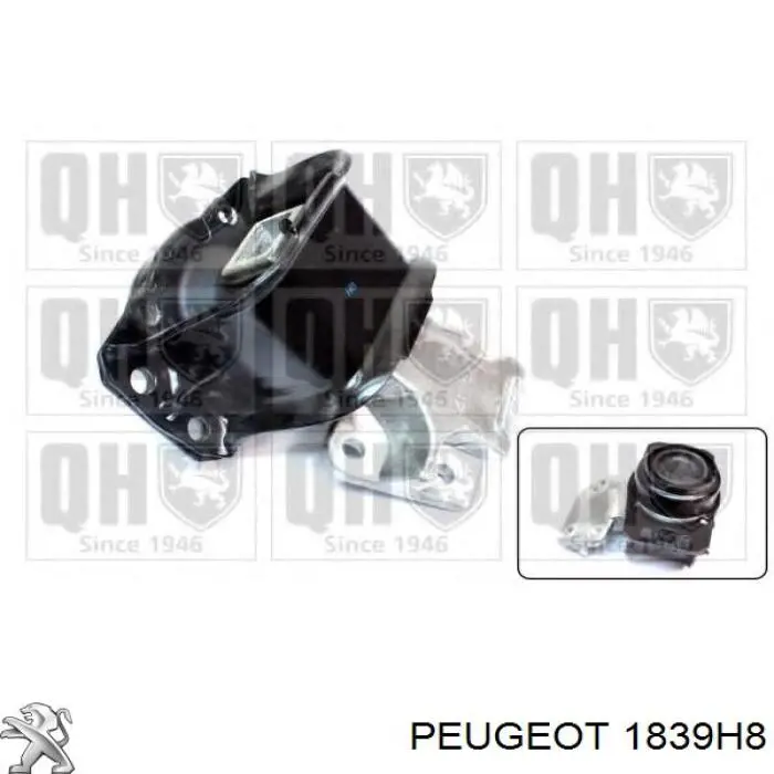Права подушка двигуна Peugeot/Citroen 1839H8 ціна, від 65.91 USD
