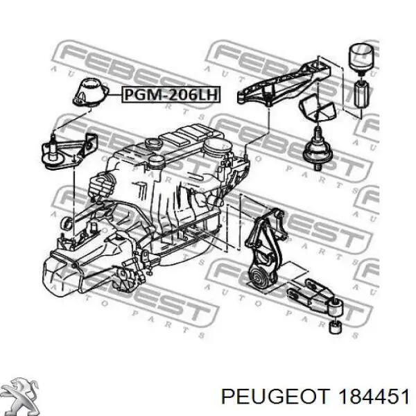 184451 Peugeot/Citroen подушка (опора двигуна, ліва)