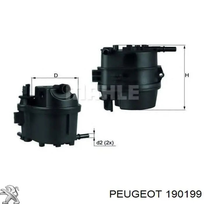 Купити 190199 Peugeot/Citroen Фільтр-відстійник палива грубої очистки