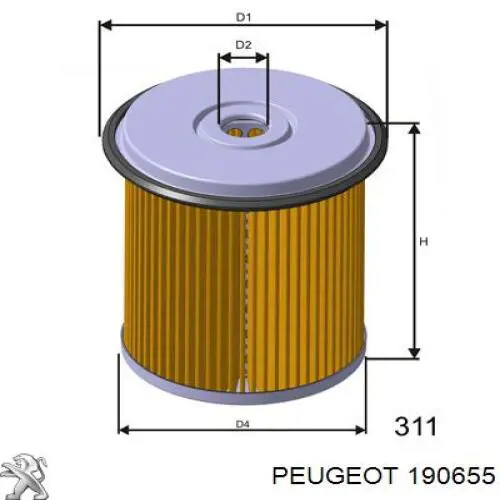 Купити 190655 Peugeot/Citroen Фільтр-відстійник палива грубої очистки