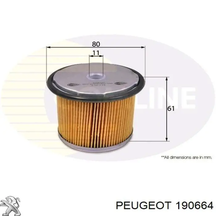Купити 190664 Peugeot/Citroen Фільтр-відстійник палива грубої очистки