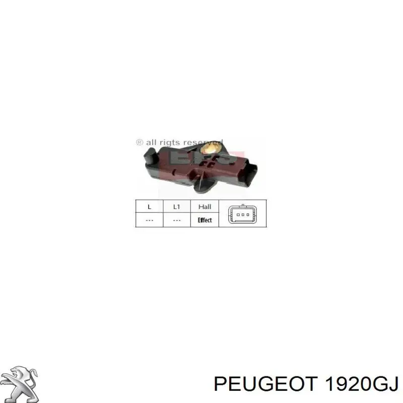 Датчик колінвала 1920GJ Peugeot/Citroen