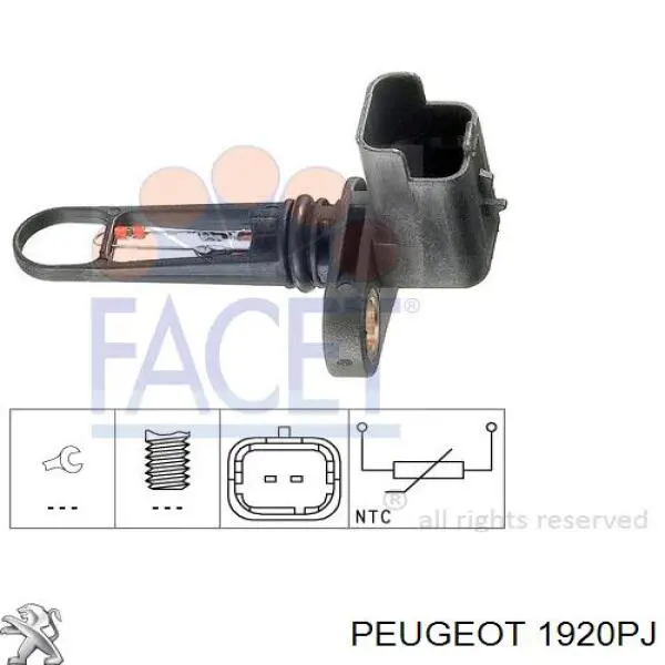Купити 1920PJ Peugeot/Citroen Датчик температури впускного повітря