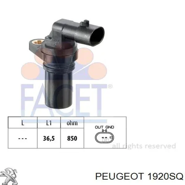 Датчик обертів колінвалу Peugeot/Citroen 1920SQ ціна, від 11.58 USD